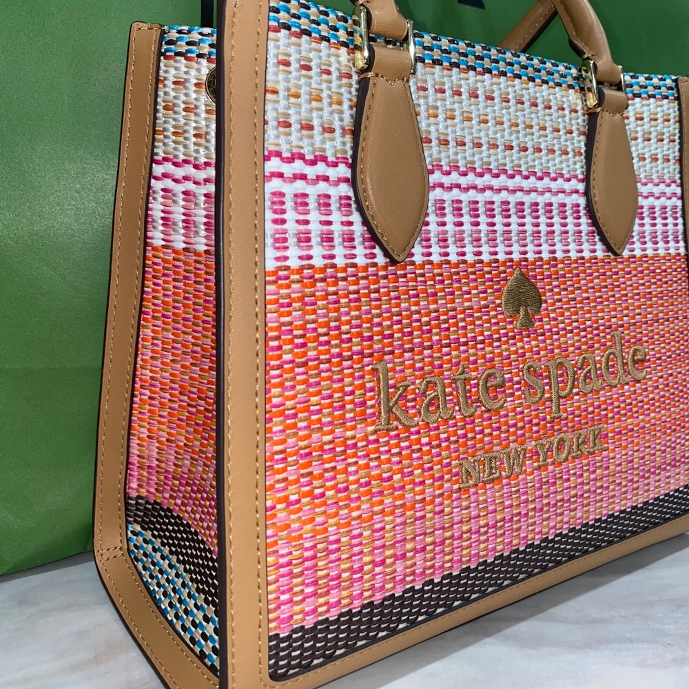 Kate Spade Ellie small straw tote NWT - Picture 8 of 11